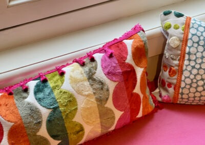 Prachtige zelfontworpen handgemaakte kussens van Marjolein